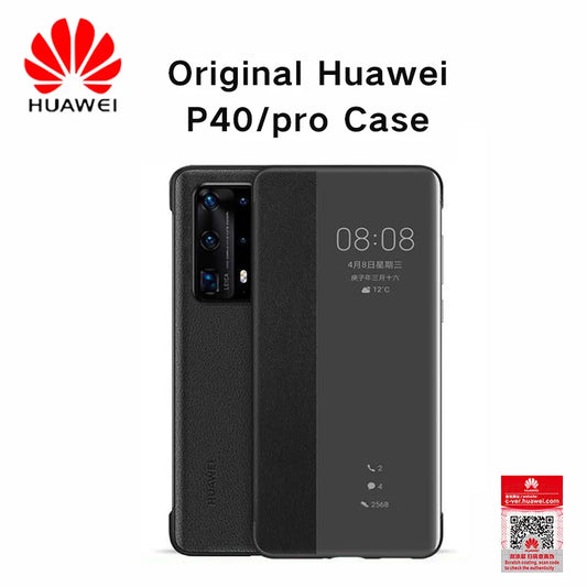 Étui original Huawei P40 Pro en silicone, avec couverture intelligente en cuir à rabat, protection à 360 degrés, fermeture magnétique, idéal pour les hommes d'affaires, de haute qualité.