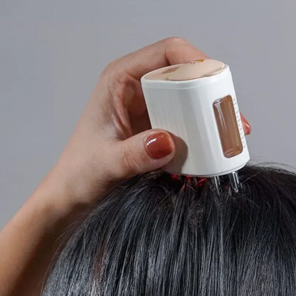 Peigne de massage pour cuir chevelu à microcourant avec thérapie par lumière rouge 625nm, vibration, applicateur de liquide médicinal et d'huile, peigne pour la croissance des cheveux.