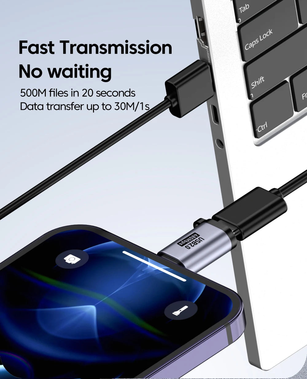 Adaptateur de charge rapide Micro USB vers USB C 480 Mbps, convertisseur Mini USB vers Type C pour connecteur de téléphone portable Samsung, Xiaomi, Huawei