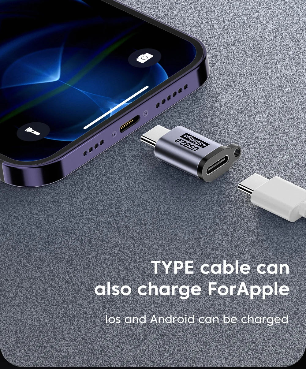 Adaptateur de charge rapide Micro USB vers USB C 480 Mbps, convertisseur Mini USB vers Type C pour connecteur de téléphone portable Samsung, Xiaomi, Huawei