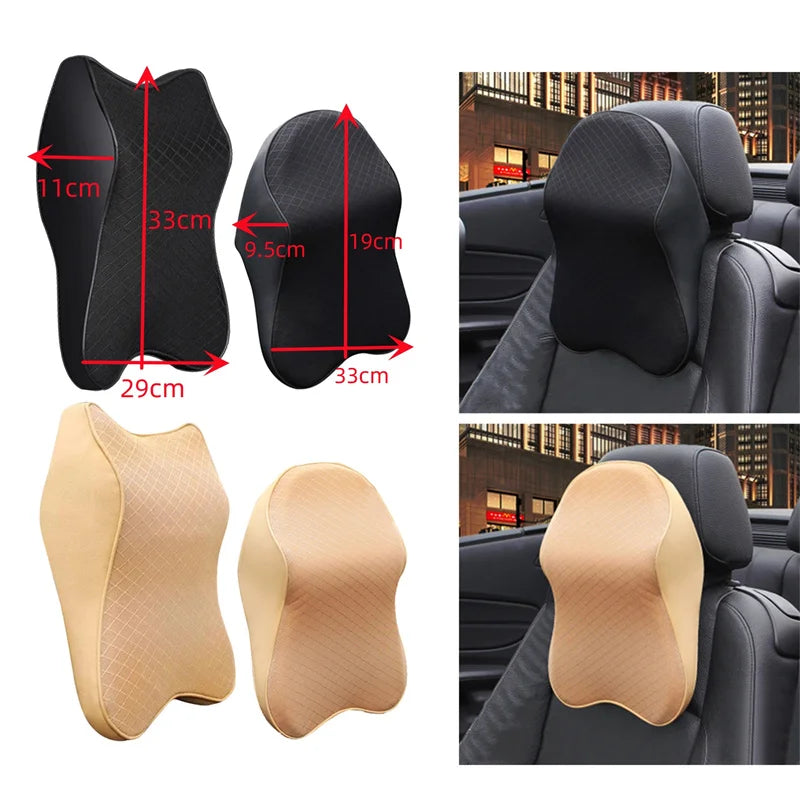 Appuie-tête de siège d'auto en mousse à mémoire de forme 3D, oreiller pour la tête et le cou, soulagement de la douleur au cou, support de cou pour voyages, tissu en maille respirante, accessoires de voiture.