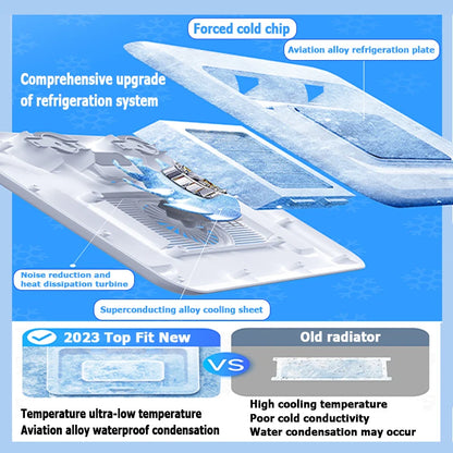 Support de refroidissement pour ordinateur portable de 21 pouces avec ventilateur à semi-conducteur, refroidissement silencieux, distribution de chaleur, portable, pour accessoires d’ordinateur portable