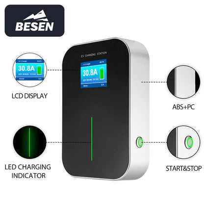 Meilleure station de recharge pour véhicules électriques 32 A Wallbox Pile 7 kW type 2 Chargeur EV