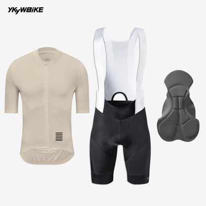 Ensembles de maillots de cyclisme d’été pour hommes YKYW Maillot de cyclisme à manches courtes et cuissard à bretelles Vêtements de vélo respirants pour VTT