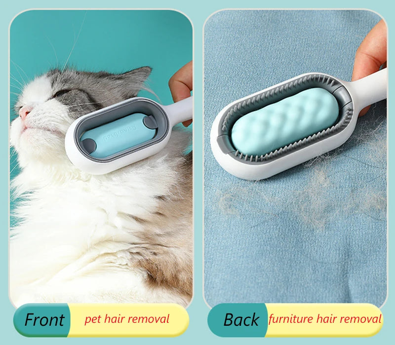 Brosses à double face pour l’élimination des poils pour chats et chiens, peigne de toilettage pour animaux avec lingettes, brosse pour chaton.