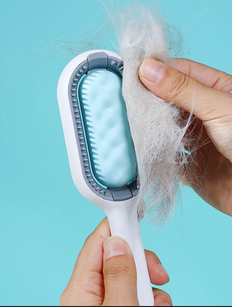 Brosses à double face pour l’élimination des poils pour chats et chiens, peigne de toilettage pour animaux avec lingettes, brosse pour chaton.