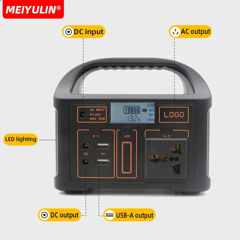 Générateur solaire portable 100 W , station d'alimentation 24 000 mAh 220 V USB AC DC Batterie de secours externe LiFePO4 Powerbank pour camping en plein air