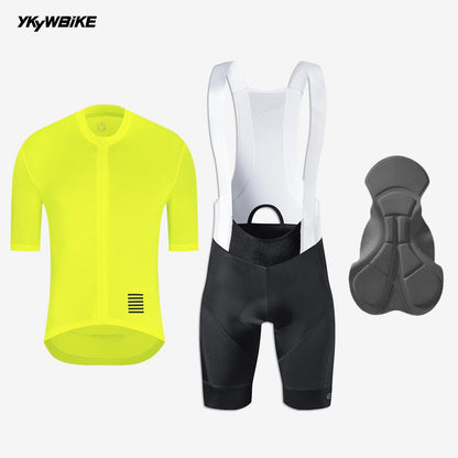 Ensembles de maillots de cyclisme d’été pour hommes YKYW Maillot de cyclisme à manches courtes et cuissard à bretelles Vêtements de vélo respirants pour VTT