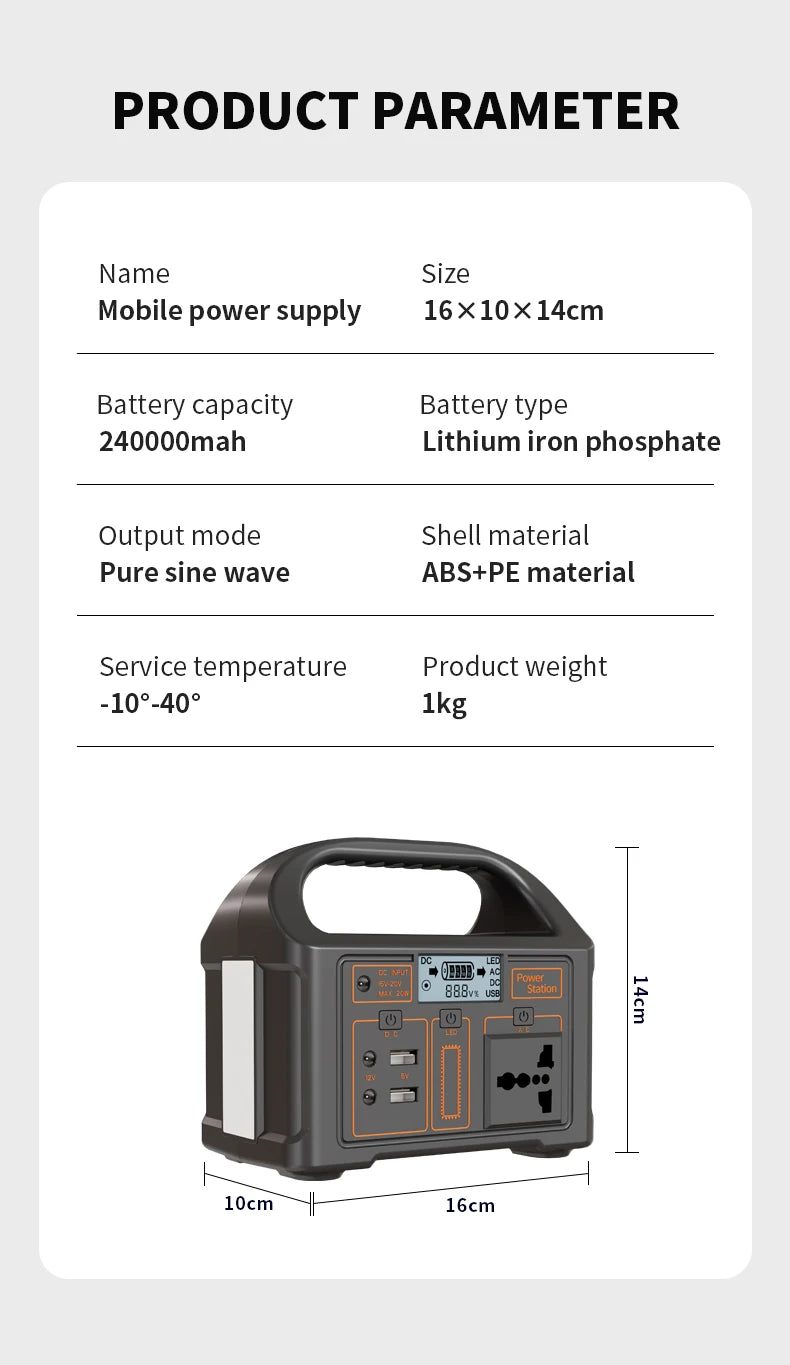 Alimentation énergétique d'urgence pour diffusion en direct en extérieur YINGFA 220 V 100 W 76,8 Wh