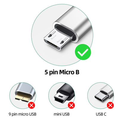 DteeDck Câble USB C vers Micro USB Câble de charge Micro Type C Câble de transmission de données USB-C vers Micro USB pour ordinateur portable téléphone
