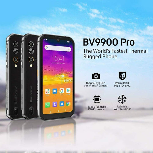 Téléphone solide débloqué Blackview BV9900 Pro 4G, 48MP+16MP+5MP+2MP+Imagerie Thermique