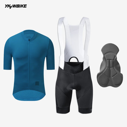 Ensembles de maillots de cyclisme d’été pour hommes YKYW Maillot de cyclisme à manches courtes et cuissard à bretelles Vêtements de vélo respirants pour VTT