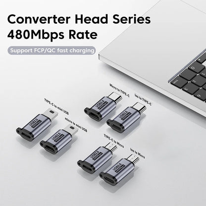 Adaptateur Micro USB vers Type C, convertisseur Type C vers Micro vers Mini USB, connecteur USB C pour téléphone Samsung, Xiaomi, Huawei