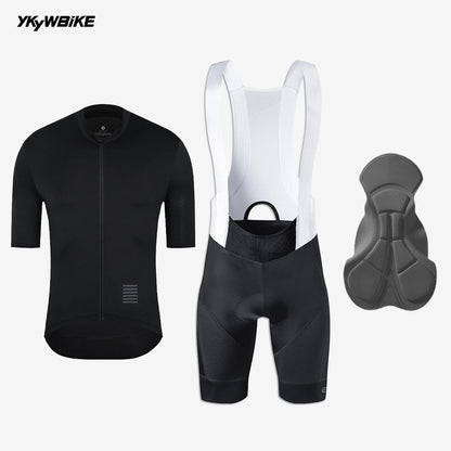 Ensembles de maillots de cyclisme d’été pour hommes YKYW Maillot de cyclisme à manches courtes et cuissard à bretelles Vêtements de vélo respirants pour VTT