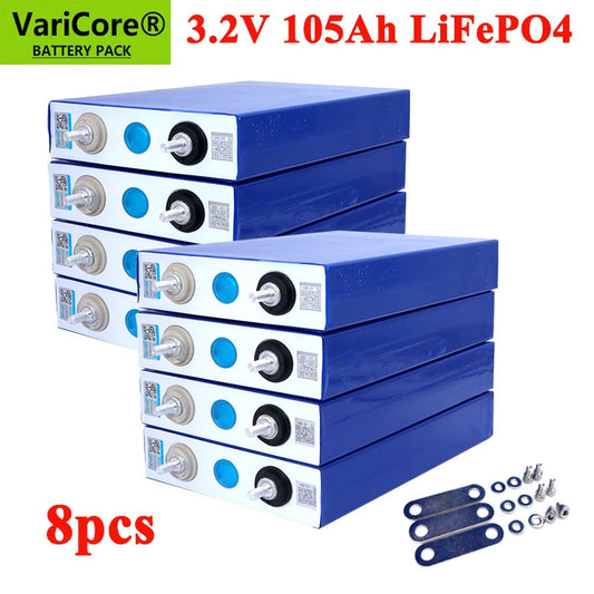 Batteries rechargeables LiFePO4 (phosphate de fer au lithium) de 3.2V et d'une capacité de 102Ah / 105Ah